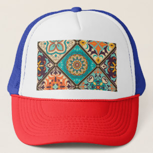 Boné Colorida azulejo de retalhos: Motivos islâmicos.