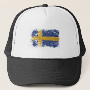 Boné com a bandeira suja do vintage da suecia