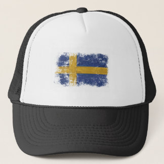 Boné com a bandeira suja do vintage da suecia