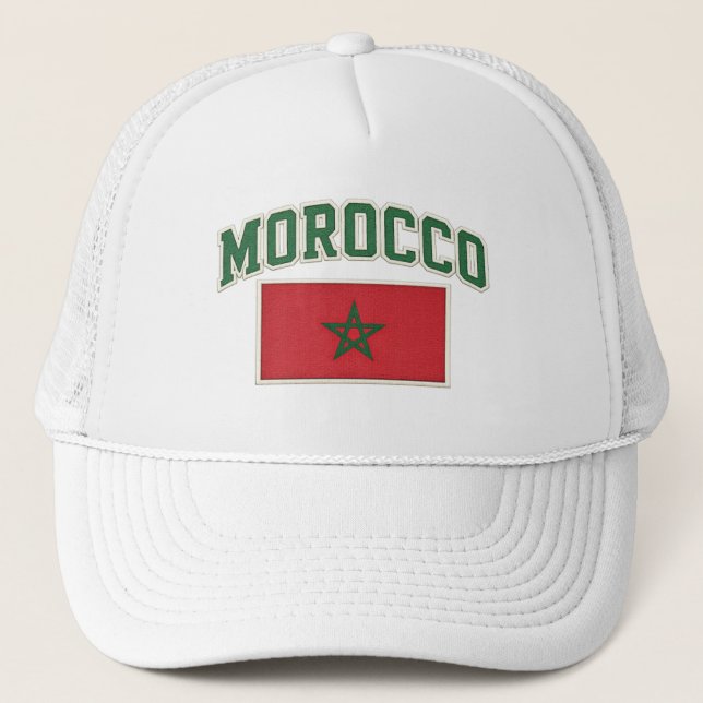 Boné com Emblema da Bandeira Patriótica de Marroco (Frente)