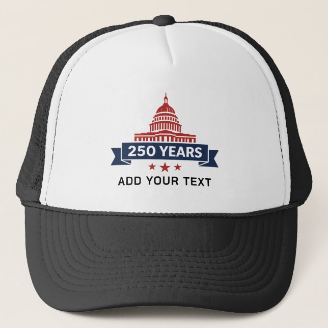 Boné com Ilustração da Casa Branca America 250 Tex (Frente)