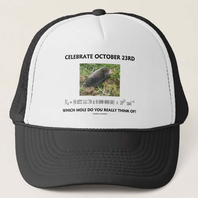 Boné Comemore o 23 de outubro de que a toupeira pensa (Frente)