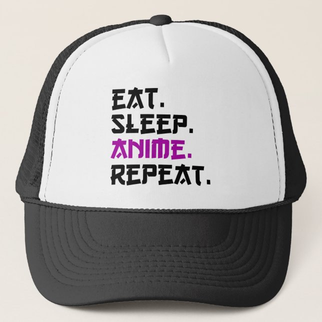 Boné Comer Dormir Anime Repetir      (Frente)