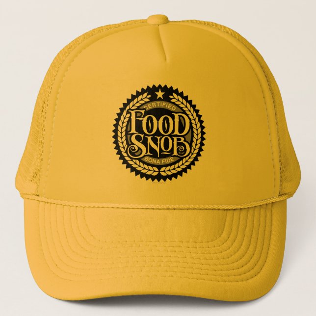 Boné Comida Snob - amante engraçado da comida (Frente)