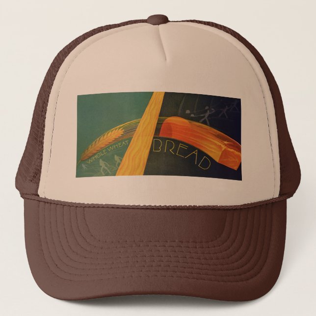 Boné Comidas Saudáveis, Pão De Trigo Com Grãos Inteiros (Frente)