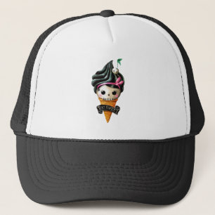 Boné Cone feminino do sorvete do crânio