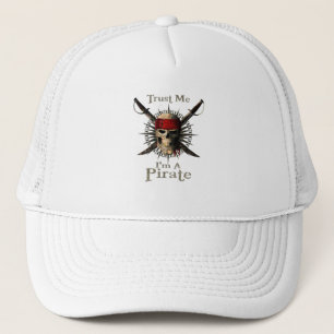 Boné Confie em mim, sou um crânio pirata e espadas é en