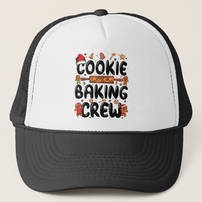 Boné Cookie Baking Crew Família Natal Gingerpão Te (Frente)