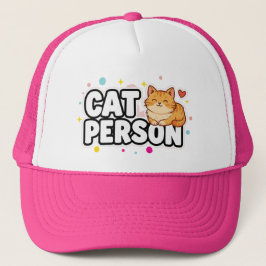Boné Cool Cat Person Leather Patch Trucker Snapback Hat