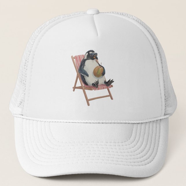 Boné Cool Penguin Cap | Funny Summer Cartoon Hat (Frente)