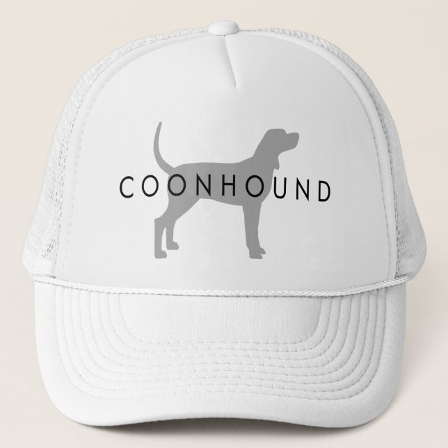 Boné Coonhound (cinza de prata com texto) (Frente)