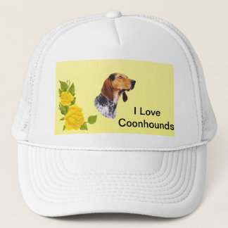 Boné Coonhound do inglês americano e rosas amarelos
