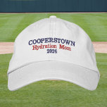 Boné Cooperstown Hydration Mom | Funny Baseball Mom<br><div class="desc">Stay cool, collected, and game-day ready with this Cooperstown Hydration Mom hat—perfect for the mom who keeps everyone refreshed during long tournament days! Featuring a classic embroidered design with “Cooperstown” in navy, “Hydration Mom” in red, and the year in navy, this cap blends preppy style with real-life baseball mom duty....</div>