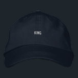 Boné Cor do marinho KING perfeita para um estilo sofist<br><div class="desc">boné com bordado de texto "King". Confortável,  ajustável e perfeito para um estilo sofisticado.</div>