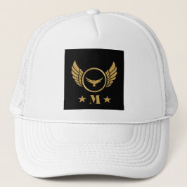 Boné Cor personalizada impressa letra M cor branca