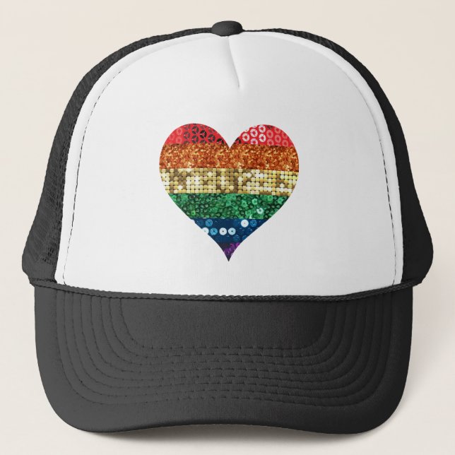Boné coração arco-íris lgbt (Frente)