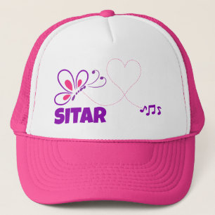 Boné Coração Borboleta Rosa Roxo Amor Sitar