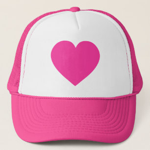 Boné Coração cor-de-rosa liso