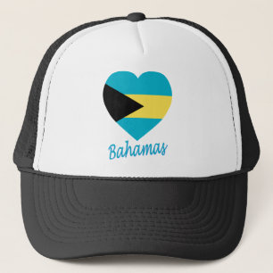 Boné Coração da bandeira de Bahamas