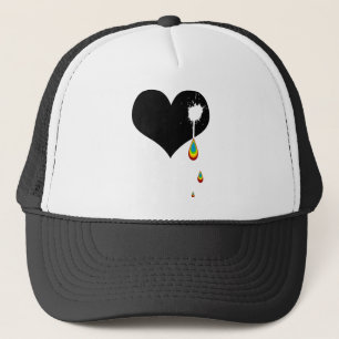 Boné coração do arco-íris.