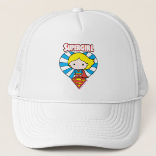 Boné Coração e Logotipo da Supergirl Chibi Starburst