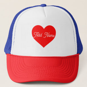Boné Coração Vermelho Romântico Personalizado