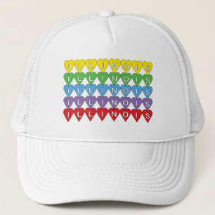 Boné Corações Arco-Íris Coloridos Gráfico do Orgulho de