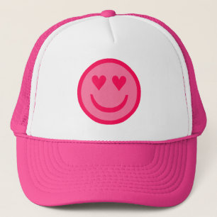 Boné Corações Feliz Rosto Trucker Hat
