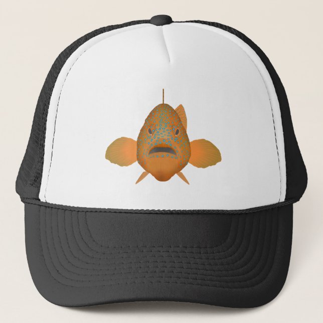 Boné Coral Grouper - Fish Head Trucker Hat (Frente)
