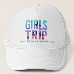Boné Cores e texto personalizáveis de viagem da garota