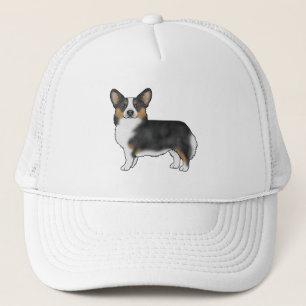 Boné Corgue galês Pembroke Tricolor Preto Desenho Anima