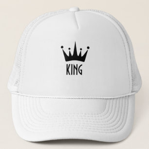 Boné Coroa de Cor Preta Personalizada Rei Texto