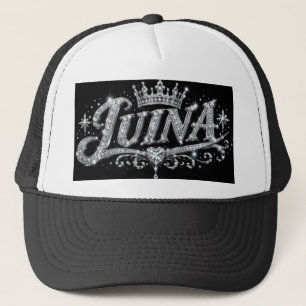 Boné Coroa de Diamante de Luxo LUINA com Nome Personali