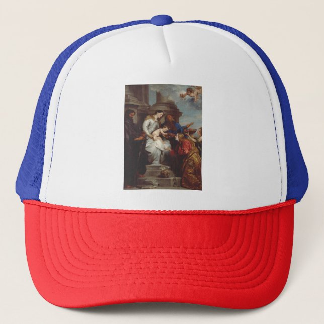 Boné Coroação de Santa Rosália por Anthony van Dyck (Frente)