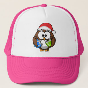 Boné Coruja de Natal Vestindo Santa Hat- 15840