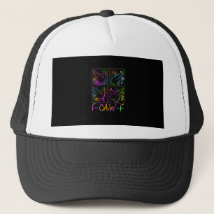 Boné Corvo F-Caw-F Colorido Neon Gótico Pássaro Engraça