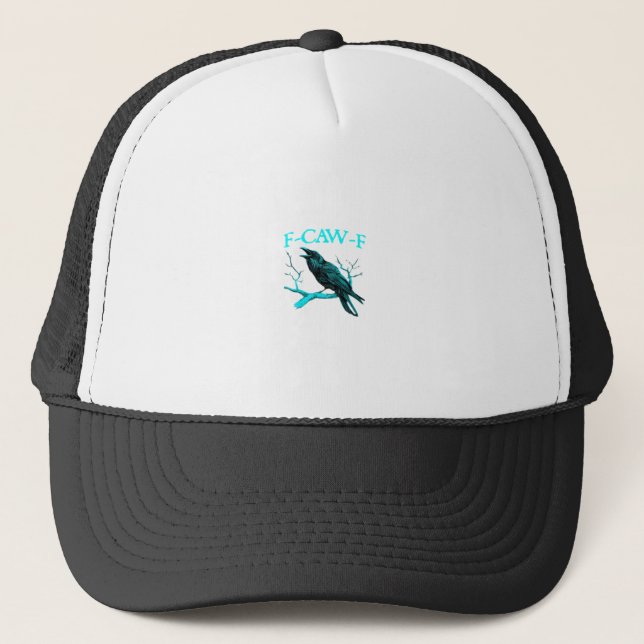 Boné Corvo F-Caw-F Pássaro Engraçado Retro (Frente)