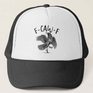 Boné Corvo Preto Engraçado F-Caw-F F-Caw-F Pássaro Pret