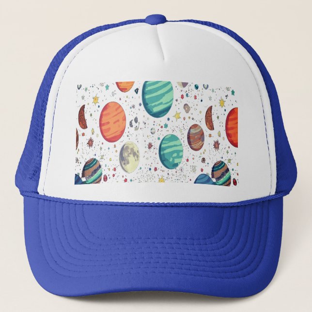 Boné Cosmic Adventure Beanie - Design de espaço externo (Frente)