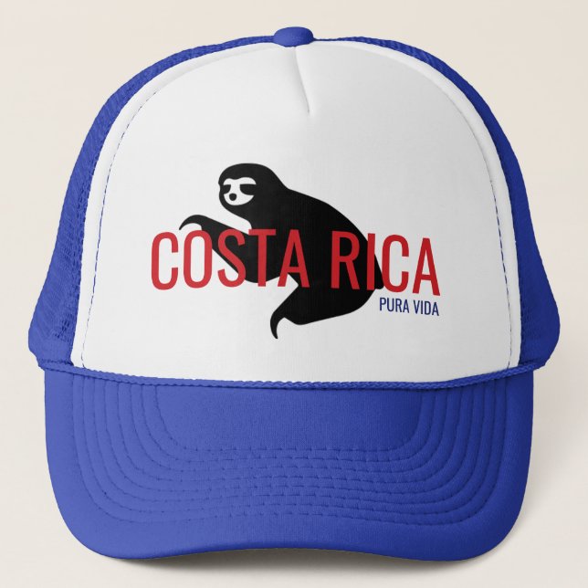 Boné Costa Rica Sloth Souvenir Hat | Azul (Frente)