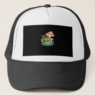 Boné Cottagecore Floresta de Cogumelos Sapo Goblincore 