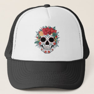 Boné Crânio de Açúcar Floral Chapéu
