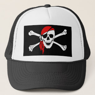 Boné Crânio e Crossbones do pirata com Bandana vermelh