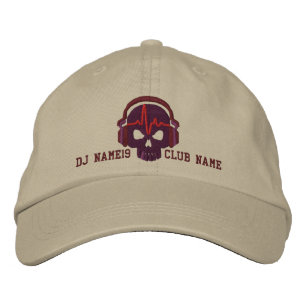 Boné Crânio personalizado do DJ seu bordado conhecido