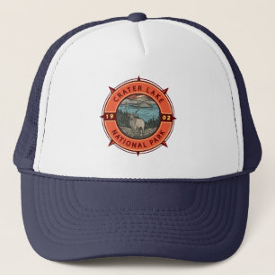 Boné Crater Lake National Park Elk Retro Compass Emblem