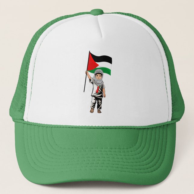 Boné Criança com a bandeira Keffiyeh Palestine (Frente)