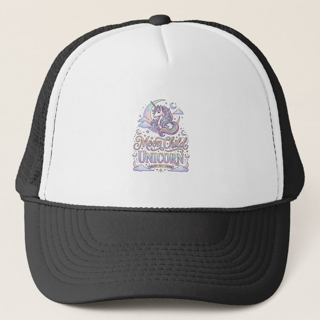 Boné Criança da Lua Unicórnio Unicórnio Design Original (Frente)
