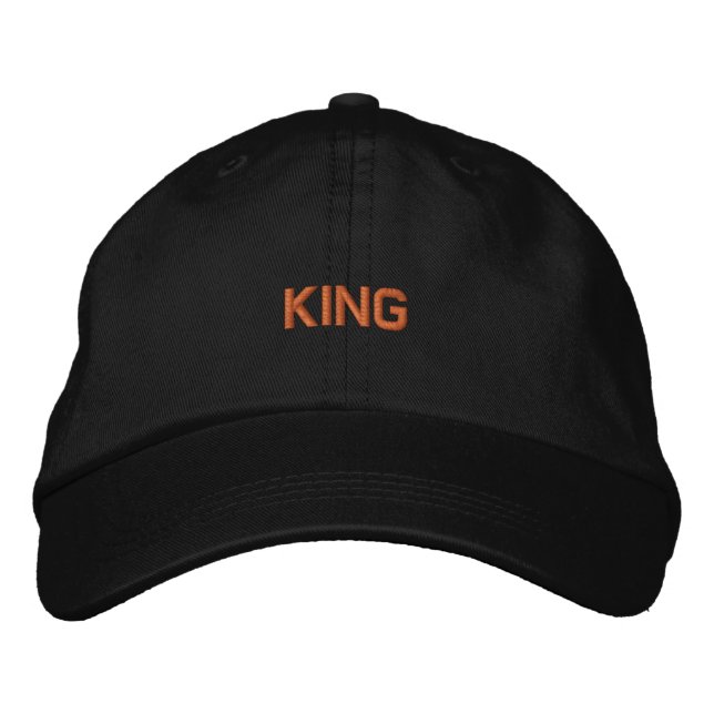 Boné Criar Nome de Texto do Rei Chapéus-Gorro Pala (Frente)