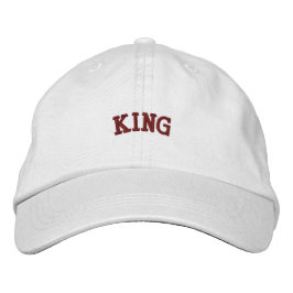 Boné Crie seu próprio texto KING Ajustável-Gorro Branco