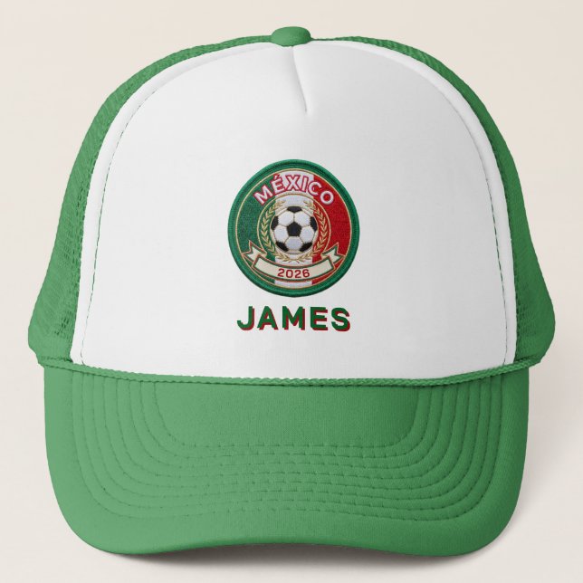 Boné Crista Personalizada de Fãs de Futebol do México c (Frente)